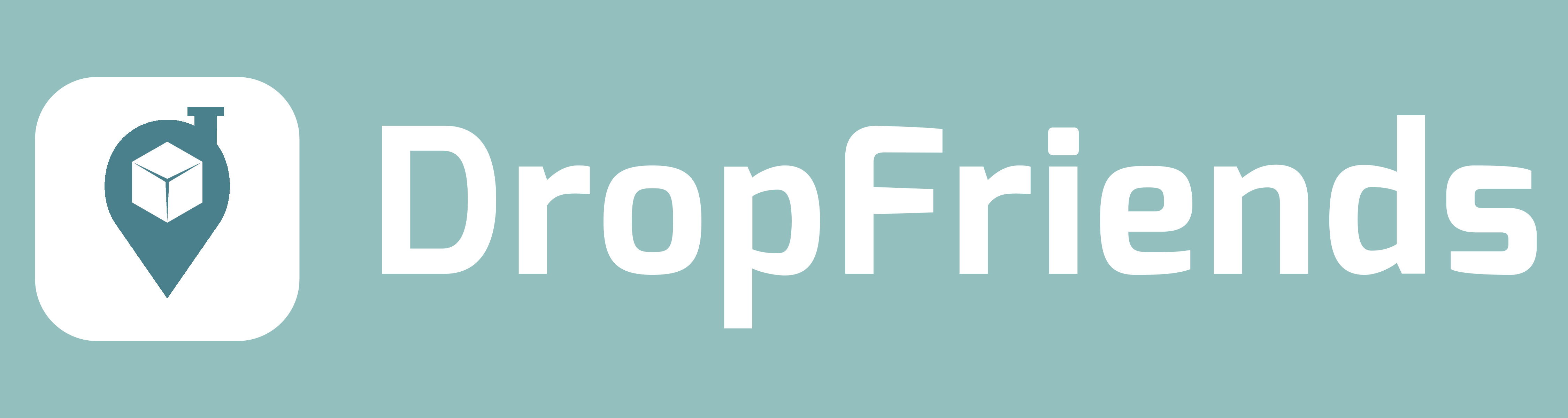 Weißes Logo auf blauem Hintergrund